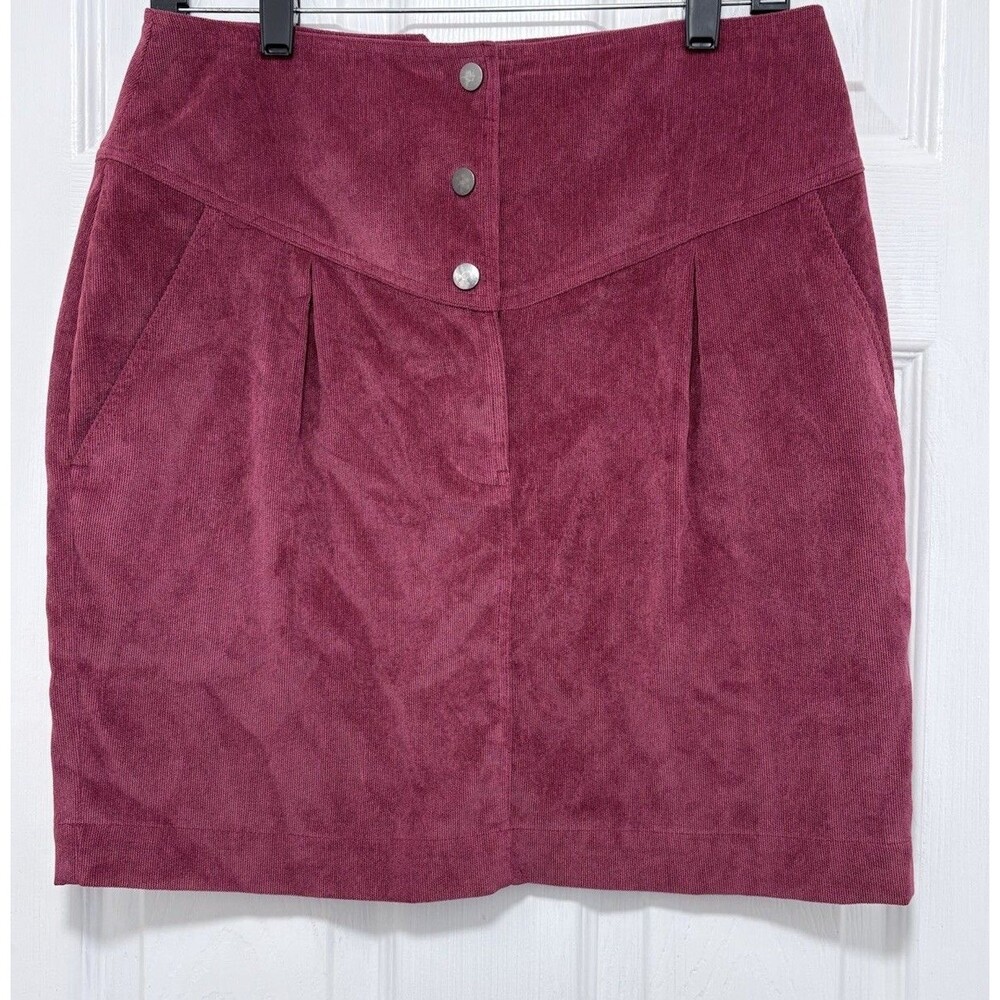 Rebecca Minkoff Brielle Corduroy Mini Skirt Burgundy Red Women High Waisted 8